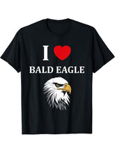Bird Raptor Simple Bird Eagle Bird i love Bald Eagle T-Shirt 180G 100% Cotton Printed Round Neck Short-Sleeve T-Shirt, Gifts for Men Dad Husband Grandpa, S-XXXL, Black