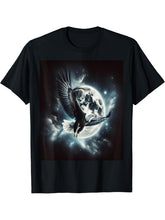 Bald Eagle In Space T-Shirt 180G 100% Cotton Printed Round Neck Short-Sleeve T-Shirt, Gifts for Men Dad Husband Grandpa, S-XXXL, Black