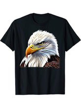 Bald Eagle American National Symbol Animal Patriotic Freedom T-Shirt 180G 100% Cotton Printed Round Neck Short-Sleeve T-Shirt, Gifts for Men Dad Husband Grandpa, S-XXXL, Black