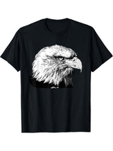 Bald Eagle American National Symbol Animal Patriotic Freedom T-Shirt 180G 100% Cotton Printed Round Neck Short-Sleeve T-Shirt, Gifts for Men Dad Husband Grandpa, S-XXXL, Black