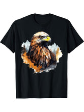 Eagle Design Falconer Hunter Nature Ornithologist Bald Eagle T-Shirt 180G 100% Cotton Printed Round Neck Short-Sleeve T-Shirt, Gifts for Men Dad Husband Grandpa, S-XXXL, Black