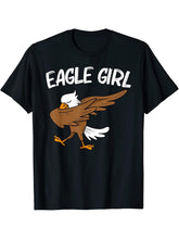 Cool Eagle For Girls Boy Girl Dabbing Bald Flying Animal T-Shirt 180G 100% Cotton Printed Round Neck Short-Sleeve T-Shirt, Gifts for Men Dad Husband Grandpa, S-XXXL, Black