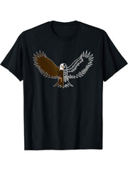 Bald Eagle American National Symbol Animal Patriotic Freedom T-Shirt 180G 100% Cotton Printed Round Neck Short-Sleeve T-Shirt, Gifts for Men Dad Husband Grandpa, S-XXXL, Black