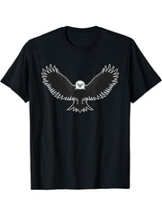 Bald Eagle American National Symbol Animal Patriotic Freedom T-Shirt 180G 100% Cotton Printed Round Neck Short-Sleeve T-Shirt, Gifts for Men Dad Husband Grandpa, S-XXXL, Black