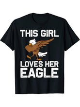 Cool Eagle For Girls Boy Girl Dabbing Bald Flying Animal T-Shirt 180G 100% Cotton Printed Round Neck Short-Sleeve T-Shirt, Gifts for Men Dad Husband Grandpa, S-XXXL, Black
