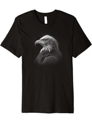 Bald Eagle Clothing Bird Watching Gift Premium T-Shirt 180G 100% Cotton Printed Round Neck Short-Sleeve T-Shirt, Gifts for Men Dad Husband Grandpa, S-XXXL, Black