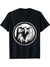 American Bald Eagle - Freedom Peace Love T-Shirt 180G 100% Cotton Printed Round Neck Short-Sleeve T-Shirt, Gifts for Men Dad Husband Grandpa, S-XXXL, Black