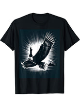 Bald Eagle And Statue Of Liberty T-Shirt 180G 100% Cotton Printed Round Neck Short-Sleeve T-Shirt, Gifts for Men Dad Husband Grandpa, S-XXXL, Black