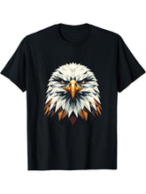 Geometric Art Bald Eagle Bald Eagles T-Shirt 180G 100% Cotton Printed Round Neck Short-Sleeve T-Shirt, Gifts for Men Dad Husband Grandpa, S-XXXL, Black
