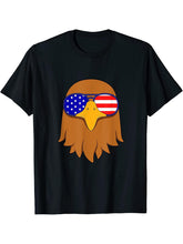 Patriotic Merica Bald Eagle Mullet - of Freedom 4th of July T-Shirt 180G 100% Cotton Printed Round Neck Short-Sleeve T-Shirt, Gifts for Men Dad Husband Grandpa, S-XXXL, Black
