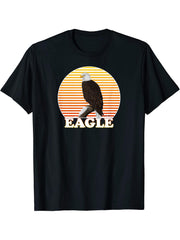 Bald Eagle Bird Birdwatcher Ornithologist Birding Birder T-Shirt 180G 100% Cotton Printed Round Neck Short-Sleeve T-Shirt, Gifts for Men Dad Husband Grandpa, S-XXXL, Black
