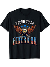 Proud American Patriotism USA Bald Eagle Patriot T-Shirt 180G 100% Cotton Printed Round Neck Short-Sleeve T-Shirt, Gifts for Men Dad Husband Grandpa, S-XXXL, Black