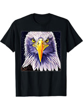 Bald Eagle American National Symbol Animal Patriotic Freedom T-Shirt 180G 100% Cotton Printed Round Neck Short-Sleeve T-Shirt, Gifts for Men Dad Husband Grandpa, S-XXXL, Black