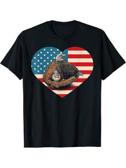 Sports in Nature Baseball Lover Bald Eagles Baseball Fan T-Shirt 180G 100% Cotton Printed Round Neck Short-Sleeve T-Shirt, Gifts for Men Dad Husband Grandpa, S-XXXL, Black