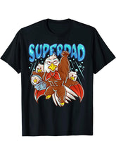 Bald Eagle Dad Super Dad Superhero Daddy Father's Day T-Shirt 180G 100% Cotton Printed Round Neck Short-Sleeve T-Shirt, Gifts for Men Dad Husband Grandpa, S-XXXL, Black