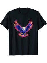 American Bald Eagle Men Women Boy Girl T-Shirt 180G 100% Cotton Printed Round Neck Short-Sleeve T-Shirt, Gifts for Men Dad Husband Grandpa, S-XXXL, Black