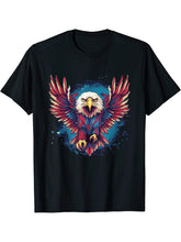 American Bald Eagle Men Women Boy Girl T-Shirt 180G 100% Cotton Printed Round Neck Short-Sleeve T-Shirt, Gifts for Men Dad Husband Grandpa, S-XXXL, Black