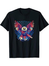 American Bald Eagle Men Women Boy Girl T-Shirt 180G 100% Cotton Printed Round Neck Short-Sleeve T-Shirt, Gifts for Men Dad Husband Grandpa, S-XXXL, Black