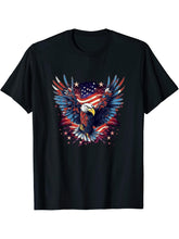 American Bald Eagle Men Women Boy Girl T-Shirt 180G 100% Cotton Printed Round Neck Short-Sleeve T-Shirt, Gifts for Men Dad Husband Grandpa, S-XXXL, Black