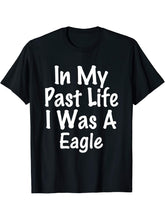 Past Life I Was A Eagle - Bald Golden - Animal Gift T-shirt 180G 100% Cotton Printed Round Neck Short-Sleeve T-Shirt, Gifts for Men Dad Husband Grandpa, S-XXXL, Black