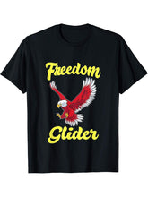 Freedom Glider Funny Bald Eagle Nickname Illustration Outfit T-Shirt 180G 100% Cotton Printed Round Neck Short-Sleeve T-Shirt, Gifts for Men Dad Husband Grandpa, S-XXXL, Black