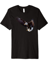 Lovely American Bald Eagle In Flight Photo Portrait Premium T-Shirt 180G 100% Cotton Printed Round Neck Short-Sleeve T-Shirt, Gifts for Men Dad Husband Grandpa, S-XXXL, Black