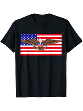 Patriotic United States Bald Eagle And Flag T-Shirt 180G 100% Cotton Printed Round Neck Short-Sleeve T-Shirt, Gifts for Men Dad Husband Grandpa, S-XXXL, Black