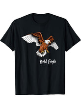 Bald Eagle In Flight Image Bird Lover T-Shirt 180G 100% Cotton Printed Round Neck Short-Sleeve T-Shirt, Gifts for Men Dad Husband Grandpa, S-XXXL, Black
