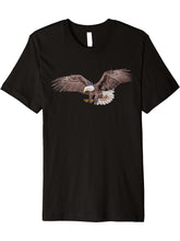 Majestic Flying American Bald Eagle Premium T-Shirt 180G 100% Cotton Printed Round Neck Short-Sleeve T-Shirt, Gifts for Men Dad Husband Grandpa, S-XXXL, Black