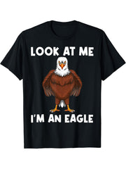 Cool Eagle Design For Men Women Bald Eagle Animal Bird Lover T-Shirt 180G 100% Cotton Printed Round Neck Short-Sleeve T-Shirt, Gifts for Men Dad Husband Grandpa, S-XXXL, Black