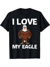 Cool Eagle Design For Men Women Bald Eagle Animal Bird Lover T-Shirt 180G 100% Cotton Printed Round Neck Short-Sleeve T-Shirt, Gifts for Men Dad Husband Grandpa, S-XXXL, Black