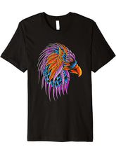 Bald Eagle onate Drawing of eagle Premium T-Shirt 180G 100% Cotton Printed Round Neck Short-Sleeve T-Shirt, Gifts for Men Dad Husband Grandpa, S-XXXL, Black