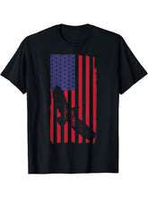 American Pride Patriotic USA Flag with Bald Eagle T-Shirt 180G 100% Cotton Printed Round Neck Short-Sleeve T-Shirt, Gifts for Men Dad Husband Grandpa, S-XXXL, Black