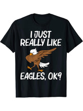 Cool Eagle For Men Women Dabbing Bald Flying Animal T-Shirt 180G 100% Cotton Printed Round Neck Short-Sleeve T-Shirt, Gifts for Men Dad Husband Grandpa, S-XXXL, Black