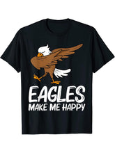 Cool Eagle For Men Women Dabbing Bald Flying Animal T-Shirt 180G 100% Cotton Printed Round Neck Short-Sleeve T-Shirt, Gifts for Men Dad Husband Grandpa, S-XXXL, Black