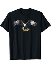 Bald eagle gift eagle fans gift T-Shirt 180G 100% Cotton Printed Round Neck Short-Sleeve T-Shirt, Gifts for Men Dad Husband Grandpa, S-XXXL, Black