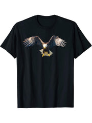 Bald eagle gift eagle fans gift T-Shirt 180G 100% Cotton Printed Round Neck Short-Sleeve T-Shirt, Gifts for Men Dad Husband Grandpa, S-XXXL, Black