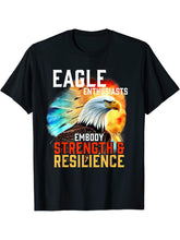 Eagle Lovers Embody Strength and Resilience Bald Lover Eagle T-Shirt 180G 100% Cotton Printed Round Neck Short-Sleeve T-Shirt, Gifts for Men Dad Husband Grandpa, S-XXXL, Black
