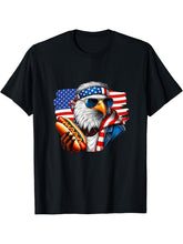 Funny Hotdog American Flag 4th Of July Patriotic Bald-Eagle T-Shirt 180G 100% Cotton Printed Round Neck Short-Sleeve T-Shirt, Gifts for Men Dad Husband Grandpa, S-XXXL, Black