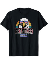 Chandler Arizona Bald Eagle USA America 4th of July Grunge T-Shirt 180G 100% Cotton Printed Round Neck Short-Sleeve T-Shirt, Gifts for Men Dad Husband Grandpa, S-XXXL, Black