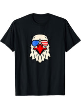 Bald Eagle US Flag, Fourth of July, American Flag T-Shirt 180G 100% Cotton Printed Round Neck Short-Sleeve T-Shirt, Gifts for Men Dad Husband Grandpa, S-XXXL, Black
