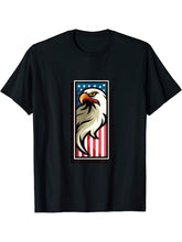 American Flag and Bald eagle Emblem - American Patriot gift T-Shirt 180G 100% Cotton Printed Round Neck Short-Sleeve T-Shirt, Gifts for Men Dad Husband Grandpa, S-XXXL, Black