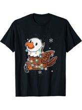 Christmas Tree Lights Ornaments Festive American Bald Eagle T-Shirt 180G 100% Cotton Printed Round Neck Short-Sleeve T-Shirt, Gifts for Men Dad Husband Grandpa, S-XXXL, Black
