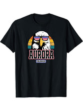 Aurora Colorado Bald Eagle USA America 4th of July Veterans T-Shirt 180G 100% Cotton Printed Round Neck Short-Sleeve T-Shirt, Gifts for Men Dad Husband Grandpa, S-XXXL, Black