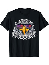 Cool American Bald Eagle Patriot Stand for Flag T Shirt 180G 100% Cotton Printed Round Neck Short-Sleeve T-Shirt, Gifts for Men Dad Husband Grandpa, S-XXXL, Black