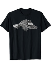 Eagle Flying American Bald Eagle Large Birds Predator Art T-Shirt 180G 100% Cotton Printed Round Neck Short-Sleeve T-Shirt, Gifts for Men Dad Husband Grandpa, S-XXXL, Black
