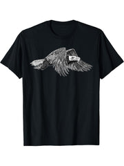 Eagle Flying American Bald Eagle Large Birds Predator Art T-Shirt 180G 100% Cotton Printed Round Neck Short-Sleeve T-Shirt, Gifts for Men Dad Husband Grandpa, S-XXXL, Black