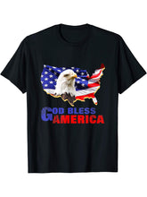 American Bald Eagle USA Stars Stripes Flag T-Shirt 180G 100% Cotton Printed Round Neck Short-Sleeve T-Shirt, Gifts for Men Dad Husband Grandpa, S-XXXL, Black