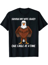 Cool Eagle Design For Men Boys Bald Eagle Animal Bird Lover T-Shirt 180G 100% Cotton Printed Round Neck Short-Sleeve T-Shirt, Gifts for Men Dad Husband Grandpa, S-XXXL, Black