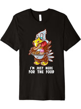 I'm Just Here For The Food Nerd Foodie American Bald Eagle Premium T-Shirt 180G 100% Cotton Printed Round Neck Short-Sleeve T-Shirt, Gifts for Men Dad Husband Grandpa, S-XXXL, Black